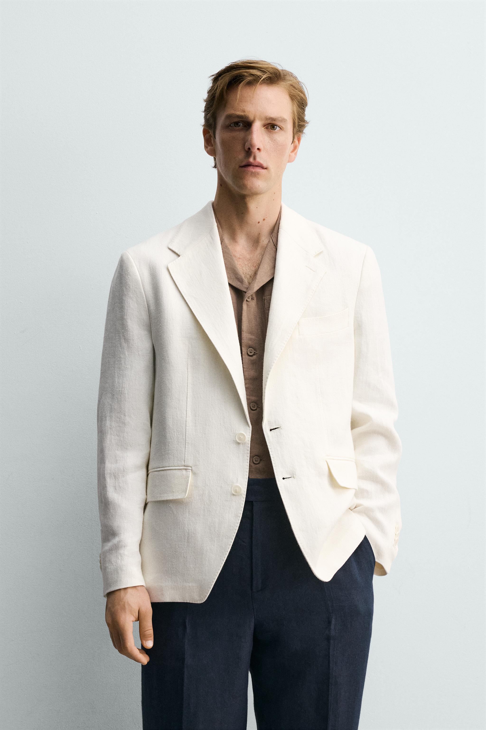 100% LINEN RELAXED FIT SUIT JACKET